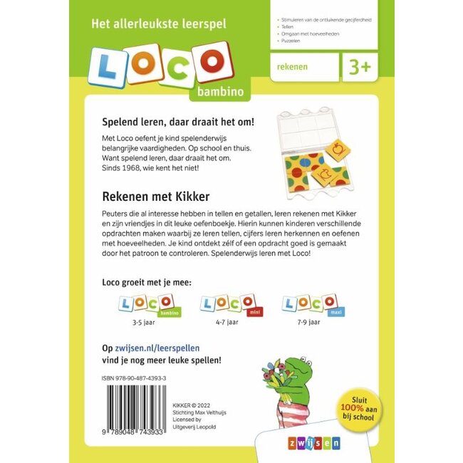 Loco Leerspellen Loco Bambino - Boekje - Kikker - Ik leer rekenen - 3-5 jaar