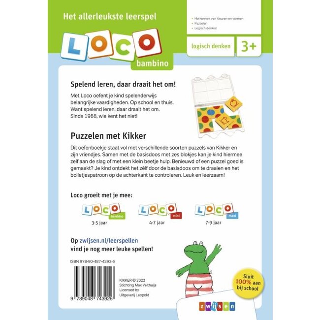 Loco Leerspellen Loco Bambino - Boekje - Kikker - Ik leer puzzelen - 3-5 jaar