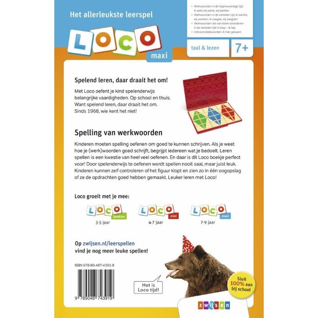 Loco Leerspellen Loco Maxi - Boekje - Werkwoordspelling - 7-9 jaar