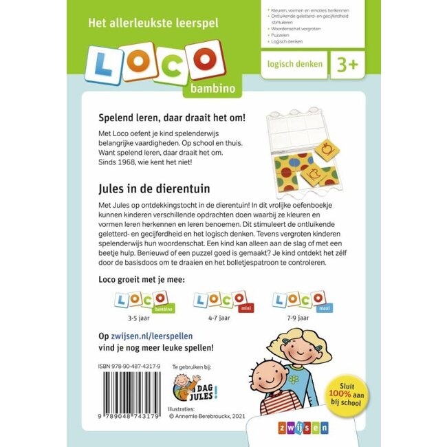 Loco Leerspellen Loco Bambino - Boekje - Jules in de dierentuin - 3-5 jaar