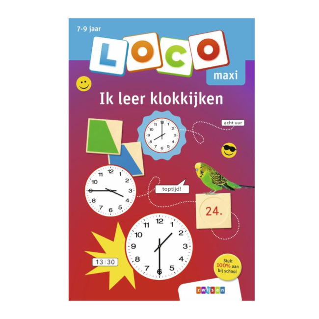 Loco Leerspellen Loco Maxi - Boekje - Ik leer klokkijken - 7-9 jaar