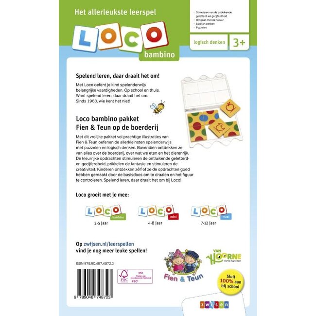 Loco Leerspellen Loco Bambino - Pakket - Fien & Teun op de boerderij - 3-5 jaar