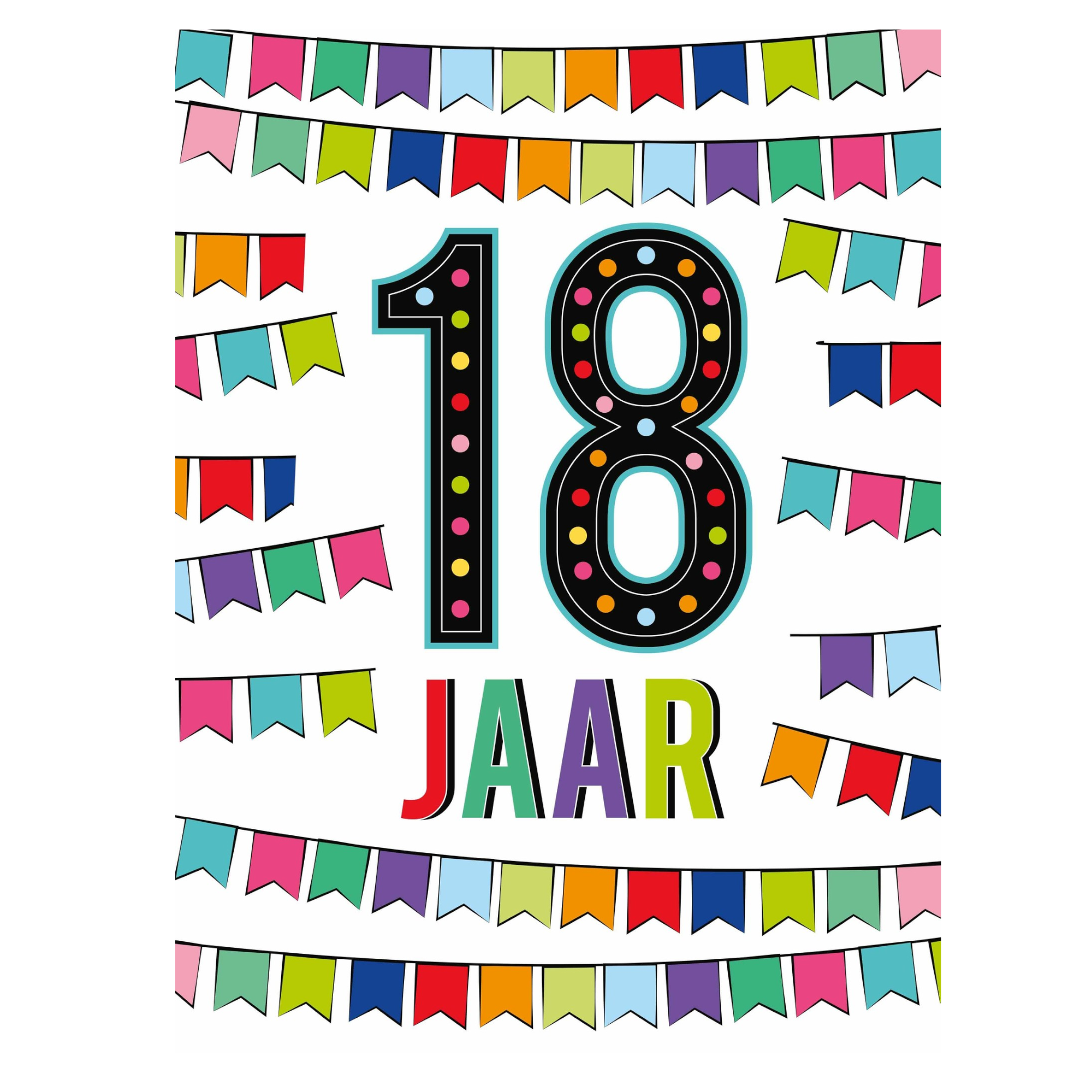 Kaart - A4 formaat - 18 jaar - MAX028