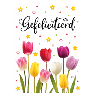 Artige Kaart - Gefeliciteerd - Tulpen - A4 formaat - MAX001