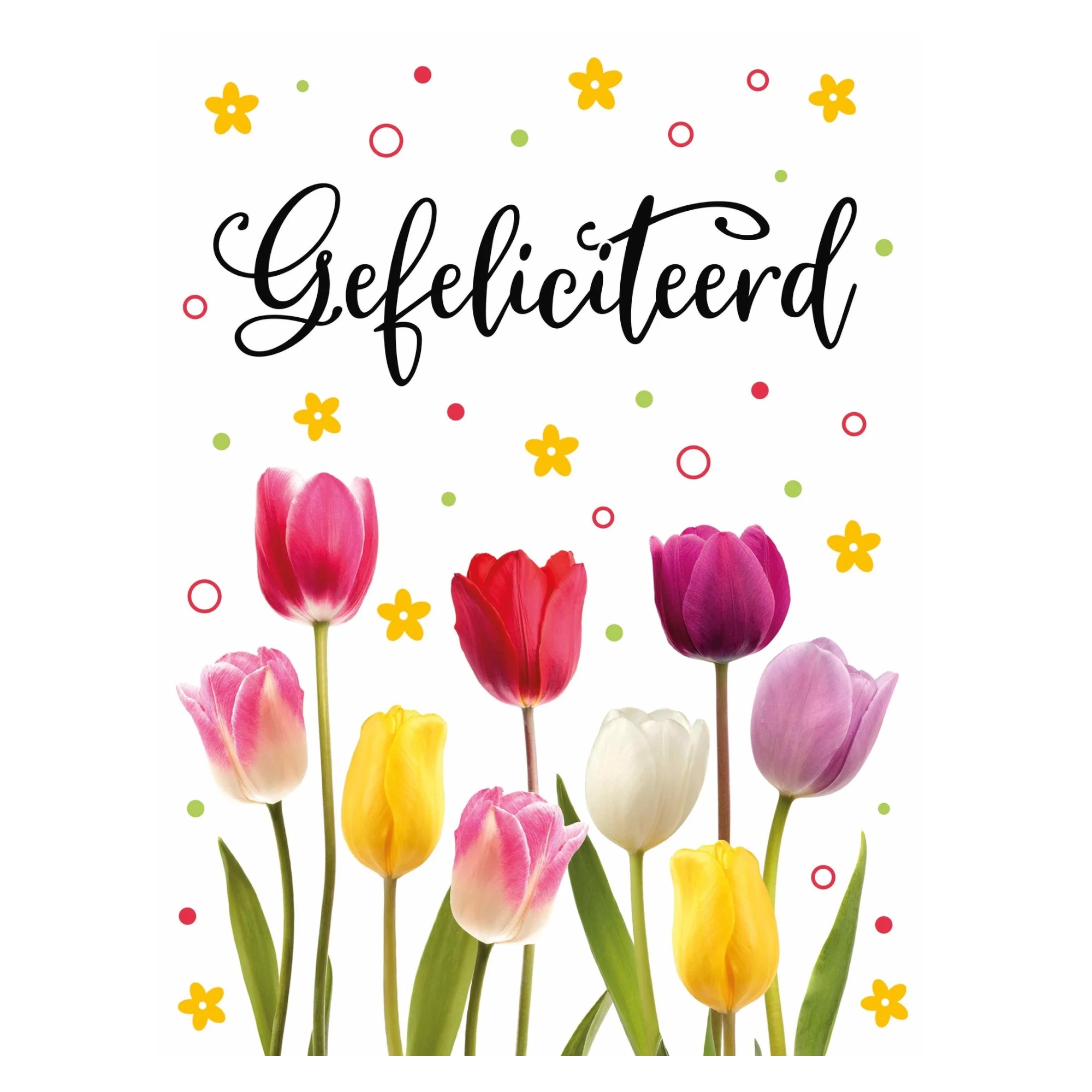 Kaart - A4 formaat - Gefeliciteerd - Tulpen - MAX001