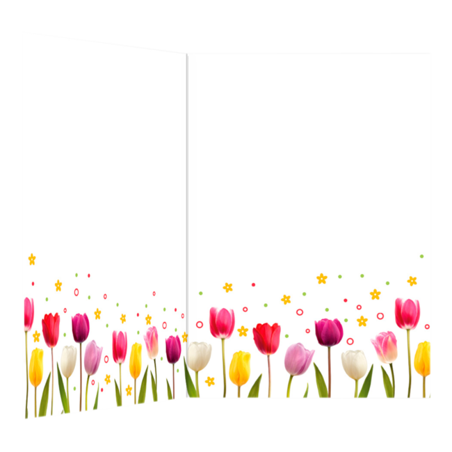 Artige Kaart - Gefeliciteerd - Tulpen - A4 formaat - MAX001