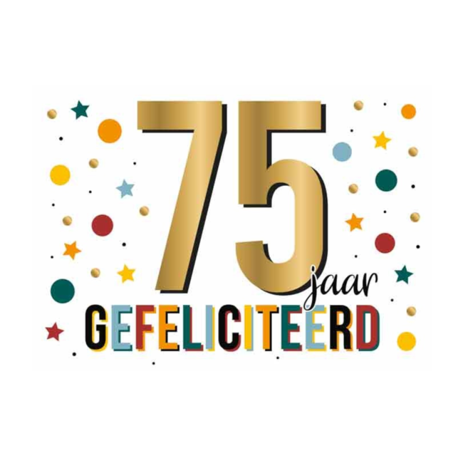 Artige Kaart - Daisy - 75 jaar  gefeliciteerd - DSY033