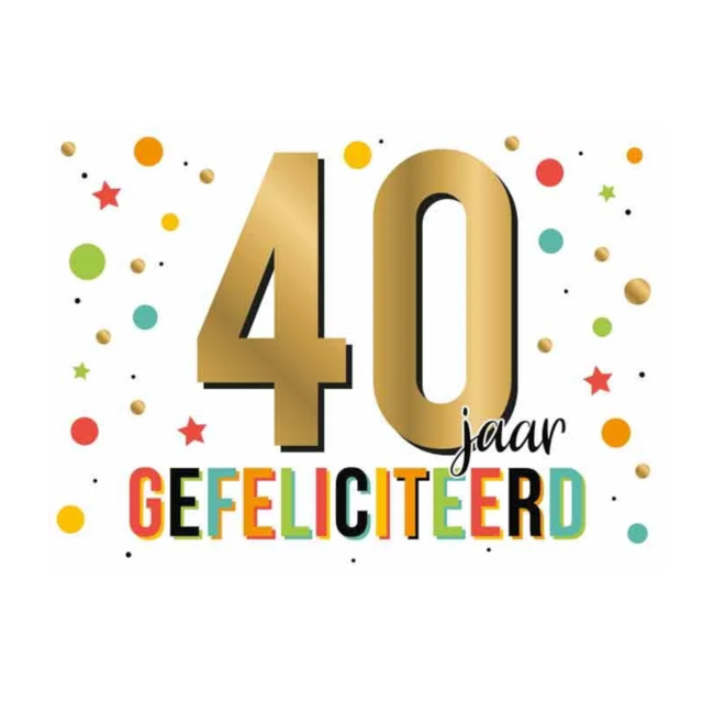 Artige Kaart - Daisy - 40 Jaar, gefeliciteerd - DSY028