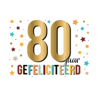 Artige Kaart - Daisy - 80 jaar gefeliciteerd - DSY034