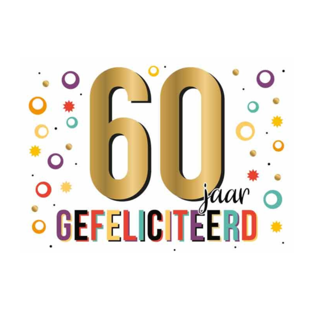 Artige Kaart - Daisy - 60 jaar gefeliciteerd - DSY030