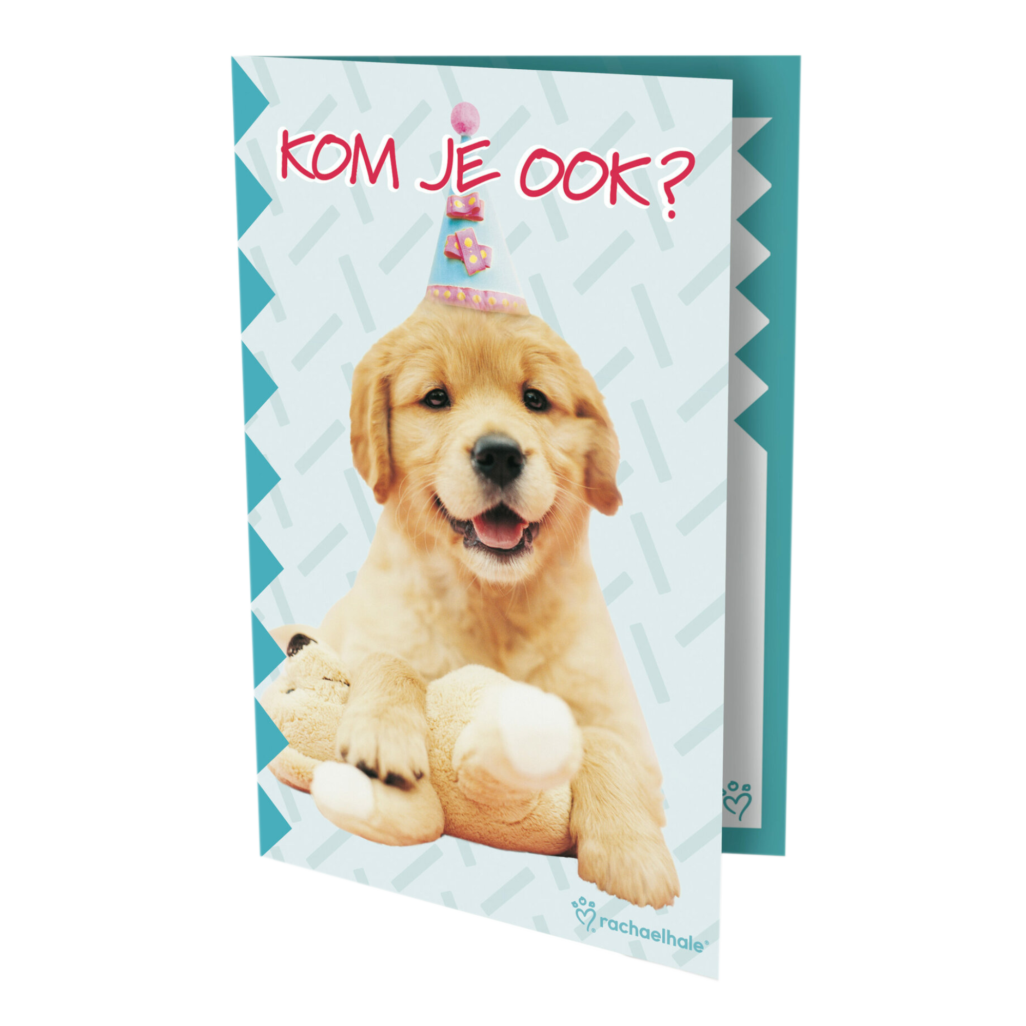 Uitnodigingskaarten Hondje Met feesthoedje 6st. 1234feest.nl