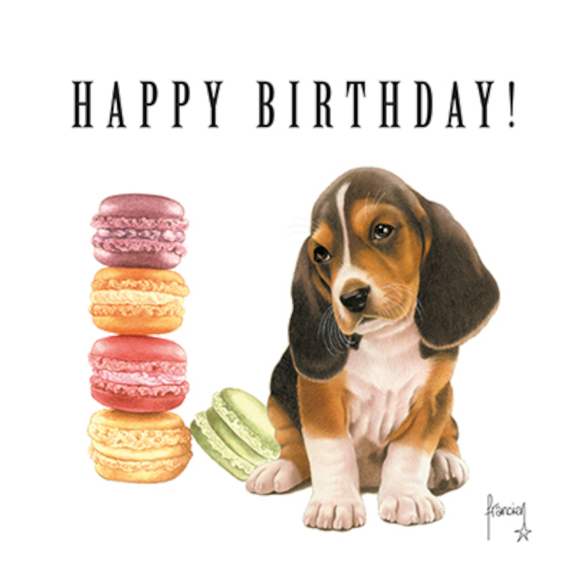 Kaart - Franciens katten - Happy Birthday! - Hond