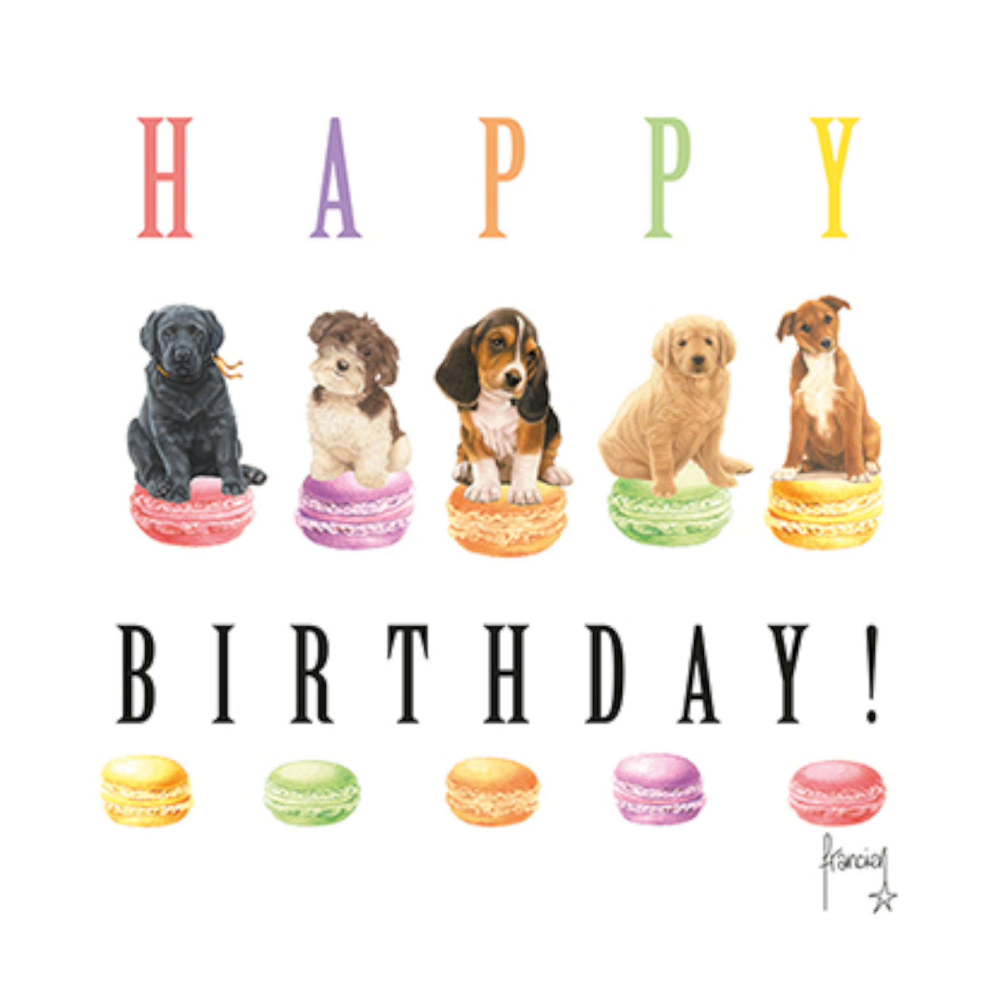 Kaart - Franciens katten - Happy Birthday! - Hondjes