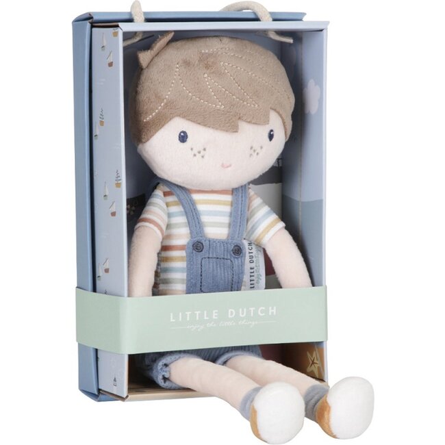 Little Dutch Pop - Knuffelpop - Jim - Blauw - 35cm - Little Dutch