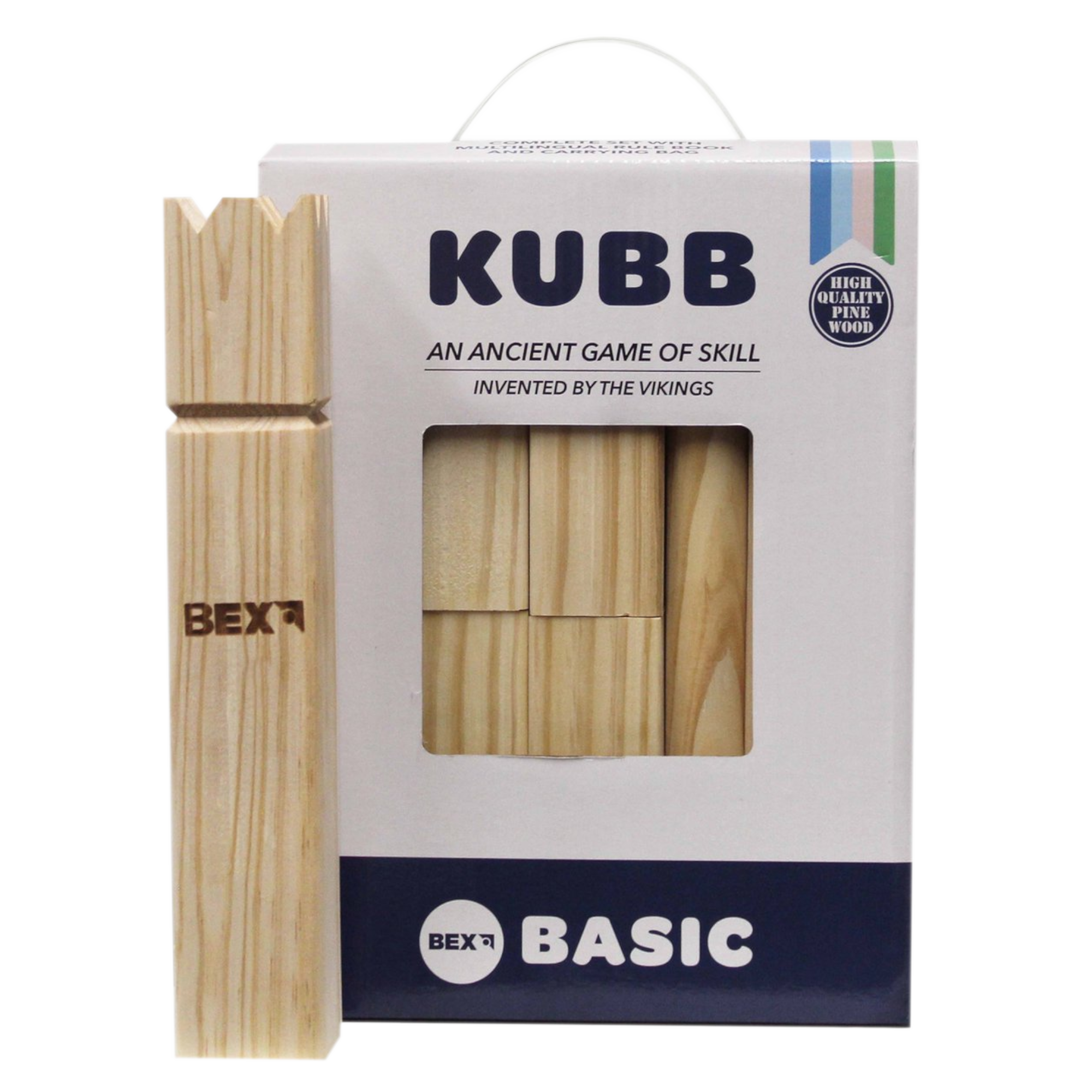 Spel - Kubb - Basic - Formaat koning 25x4,5x4,5cm