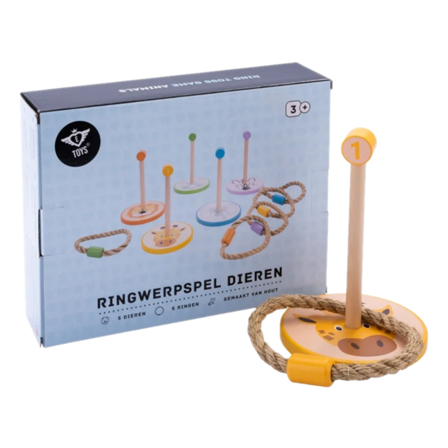 Spel - Ringwerpspel - Dieren - Hout - 10dlg.