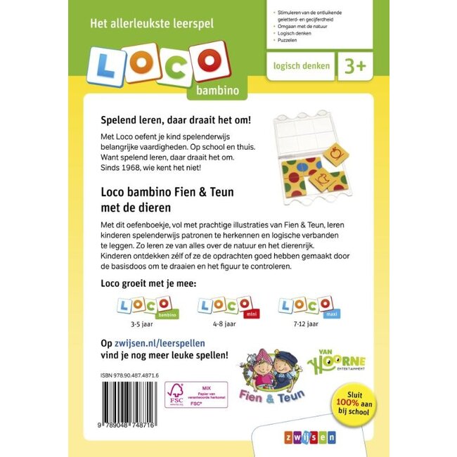 Loco Leerspellen Loco Bambino - Boekje - Fien & Teun met de dieren - 3-5 jaar