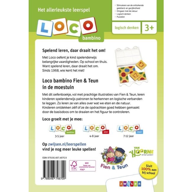 Loco Leerspellen Loco Bambino - Boekje - Fien & Teun in de moestuin - 3-5 jaar
