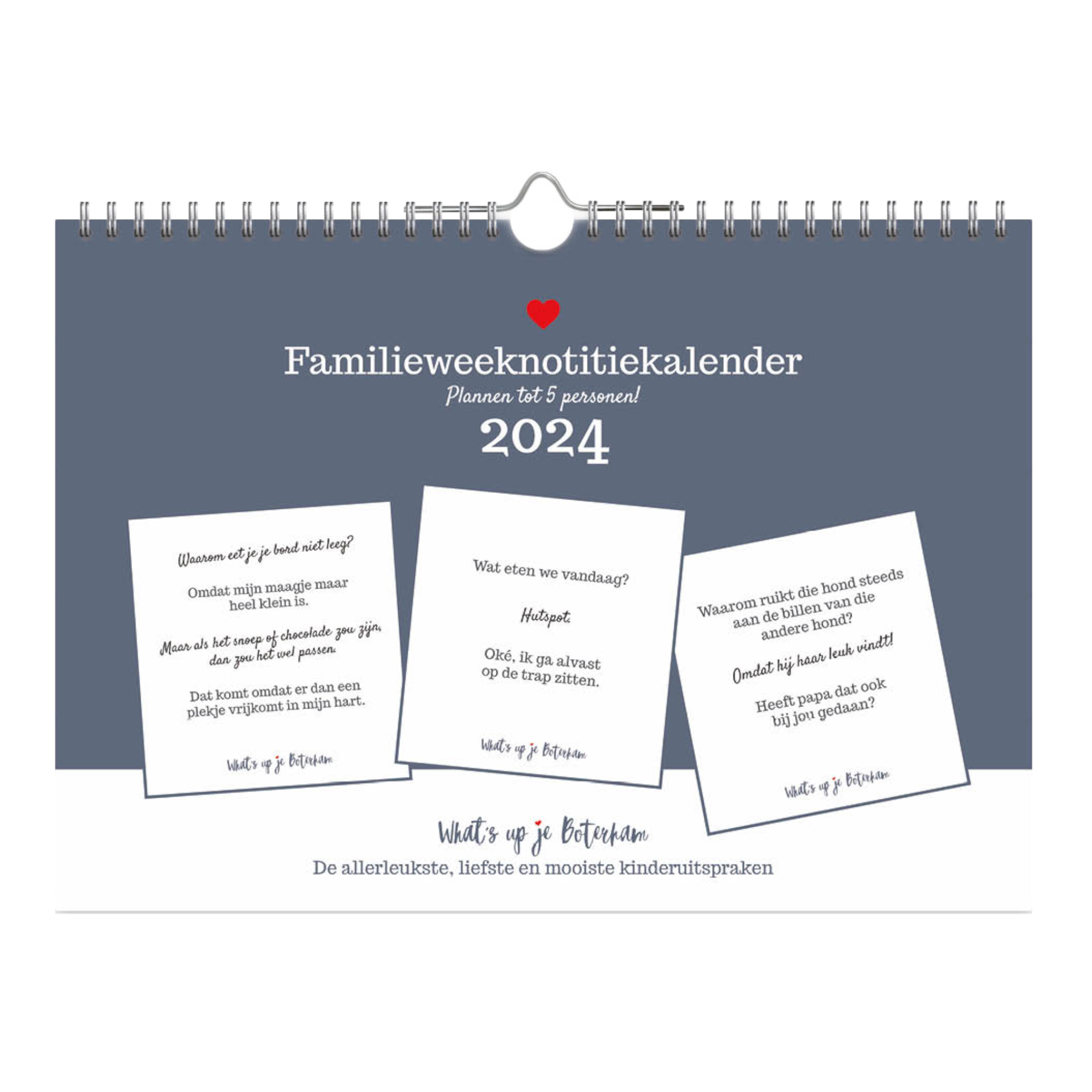 Familie weeknotitiekalender - 2024 - What's up je boterham - 29,7x21cm