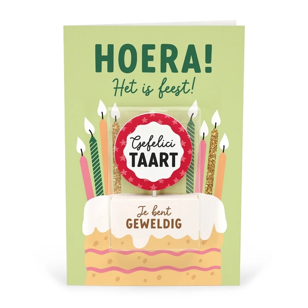 Kaart - Taartkaarsje - Gefelicitaart