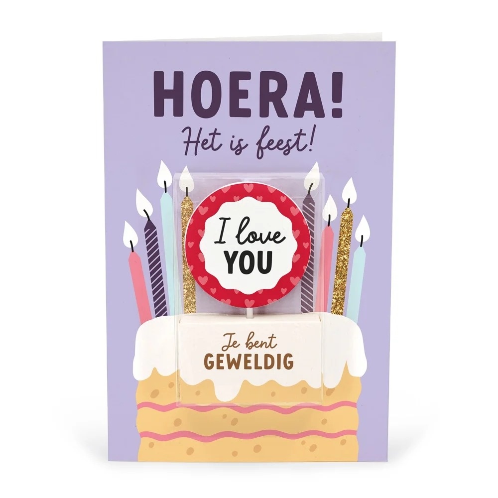 Kaart - Taartkaarsje - I love you