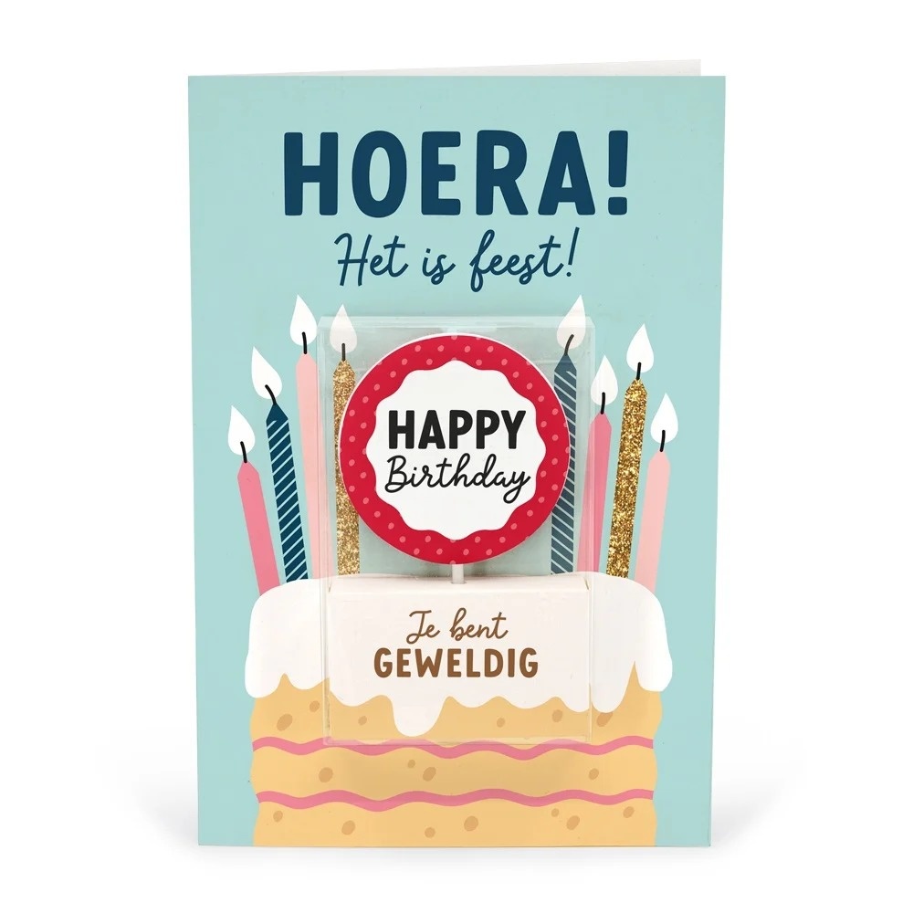 Kaart - Taartkaarsje - Happy birthday
