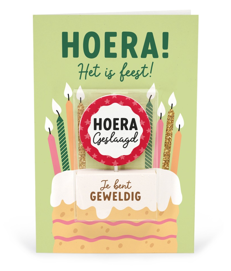 Kaart - Taartkaarsje - Geslaagd