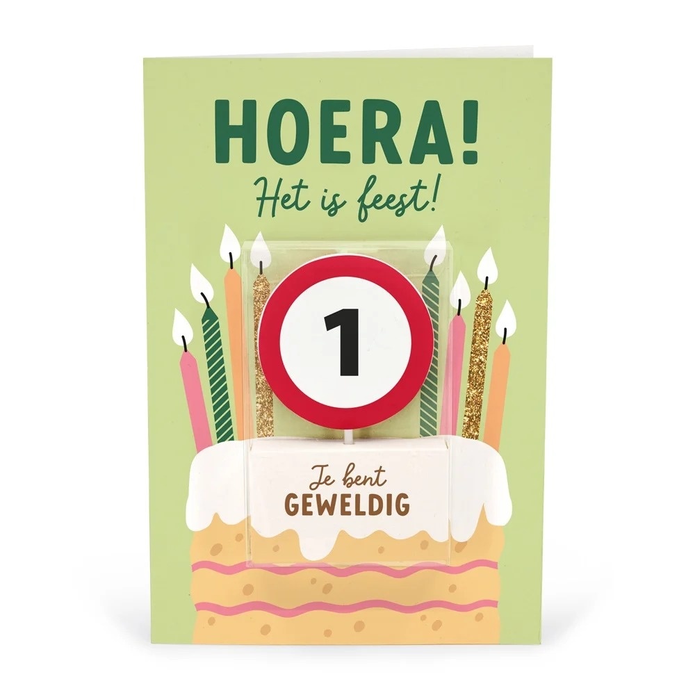 Kaart - Taartkaarsje - 1 jaar
