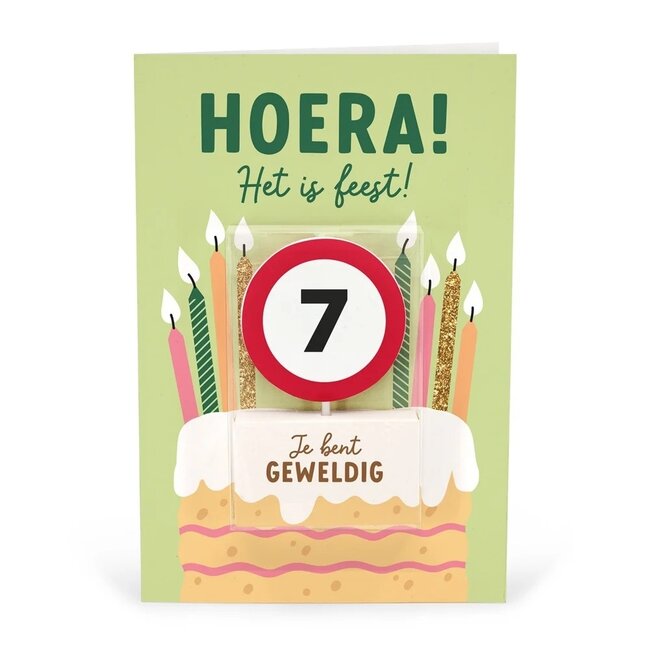 Miko Kaart - Taartkaarsje - 7 jaar