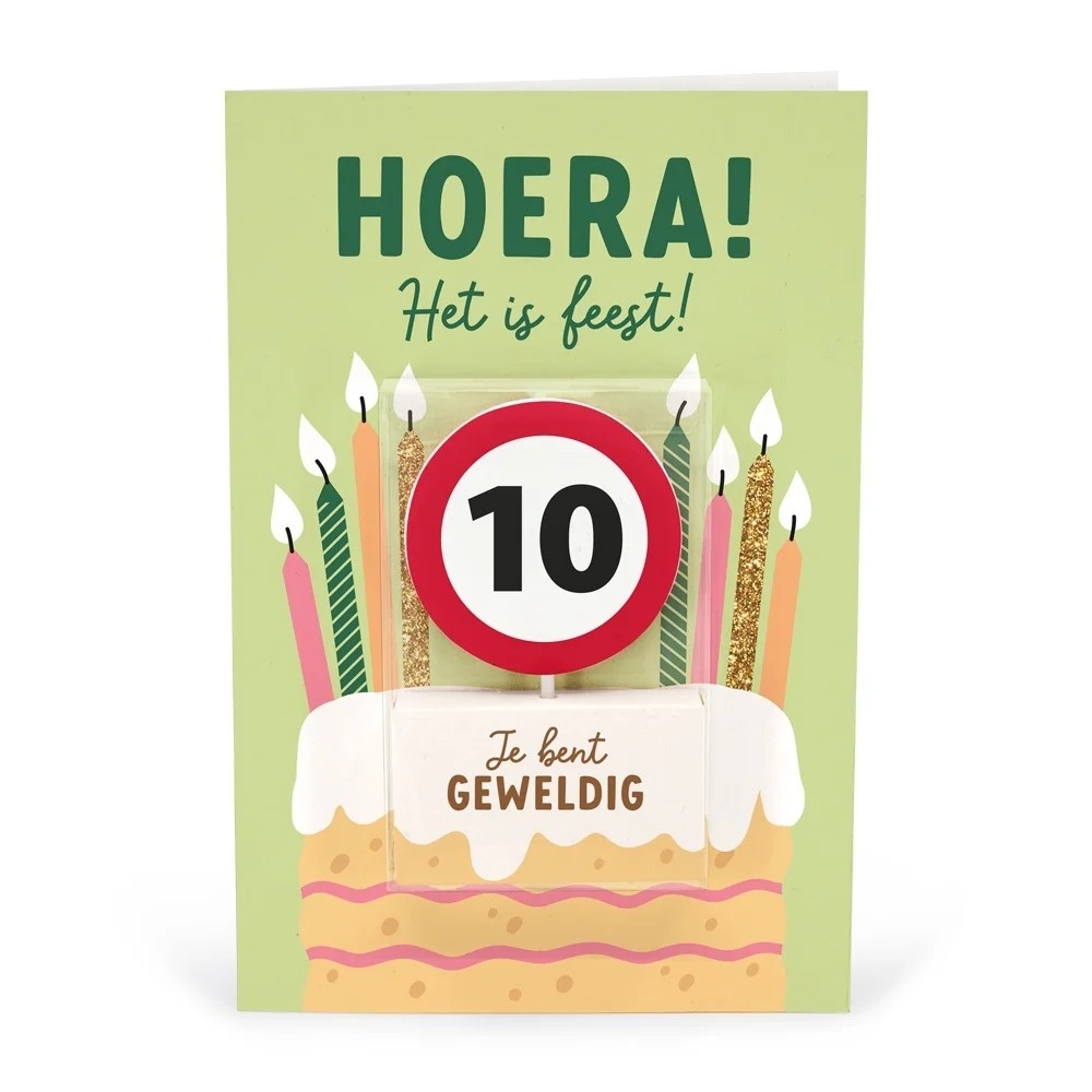 Kaart - Taartkaarsje - 10 jaar