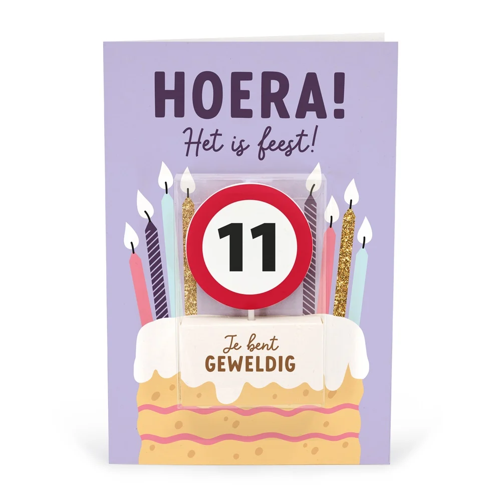 Kaart - Taartkaarsje - 11 jaar