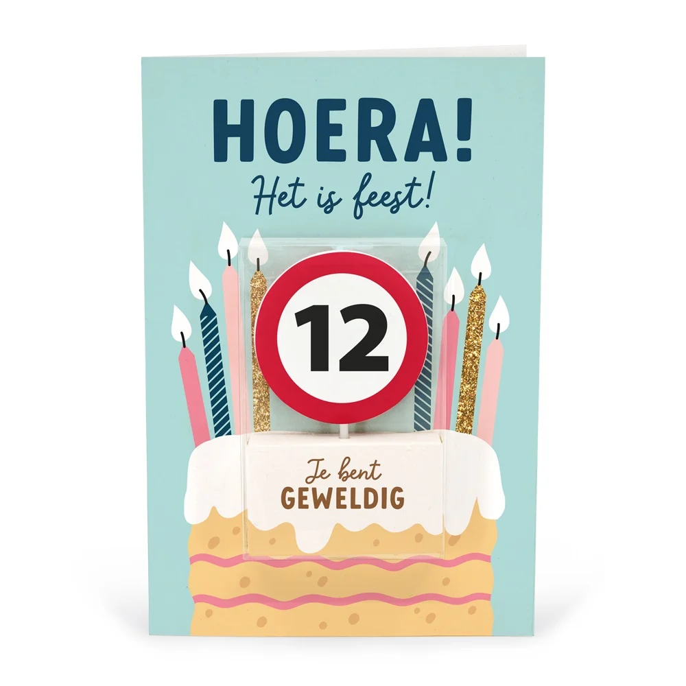 Kaart - Taartkaarsje - 12 jaar
