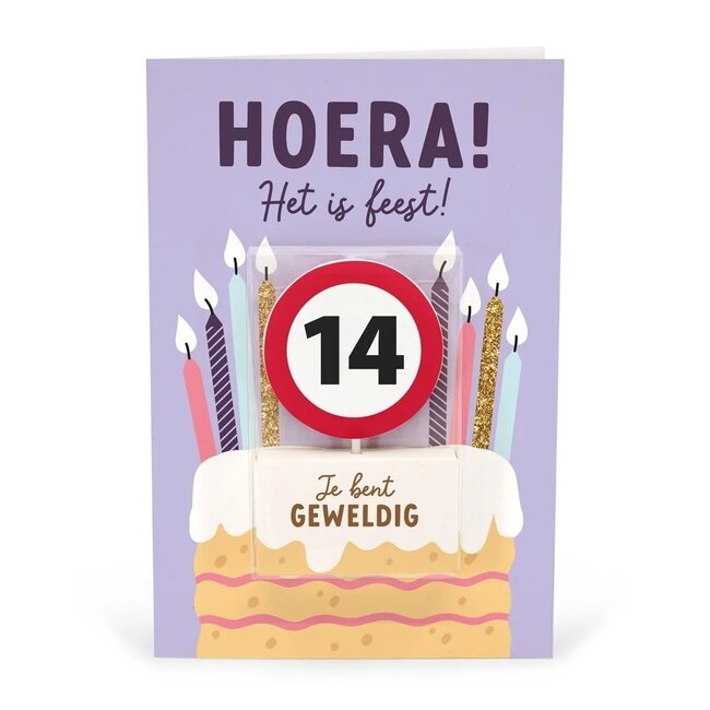 Miko Kaart - Taartkaarsje - 14 jaar