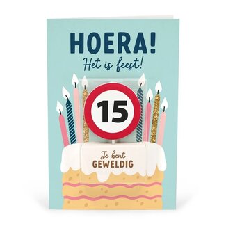 Miko Kaart - Taartkaarsje - 15 jaar