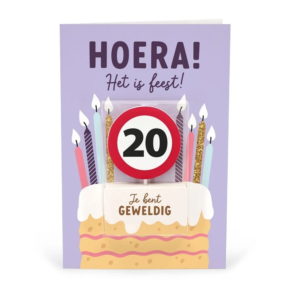 Kaart - Taartkaarsje - 20 jaar