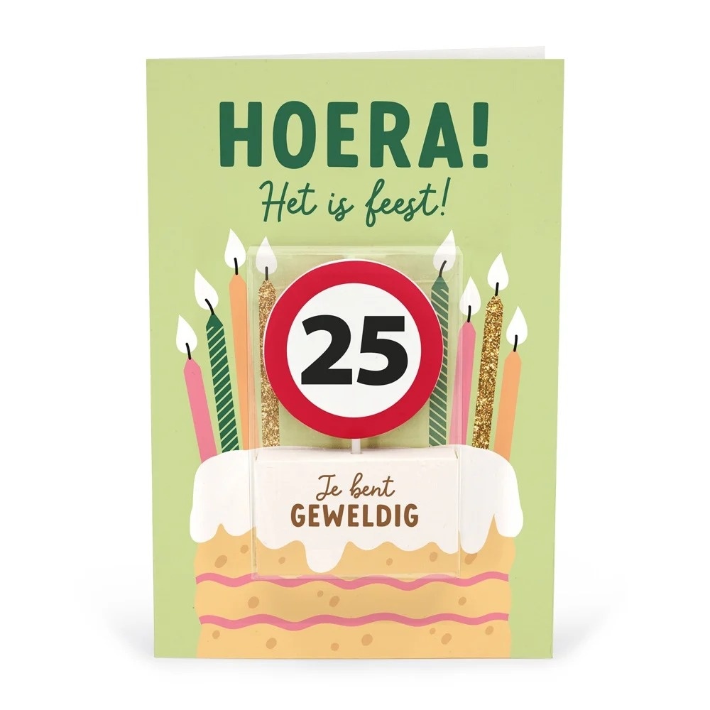 Kaart - Taartkaarsje - 25 jaar