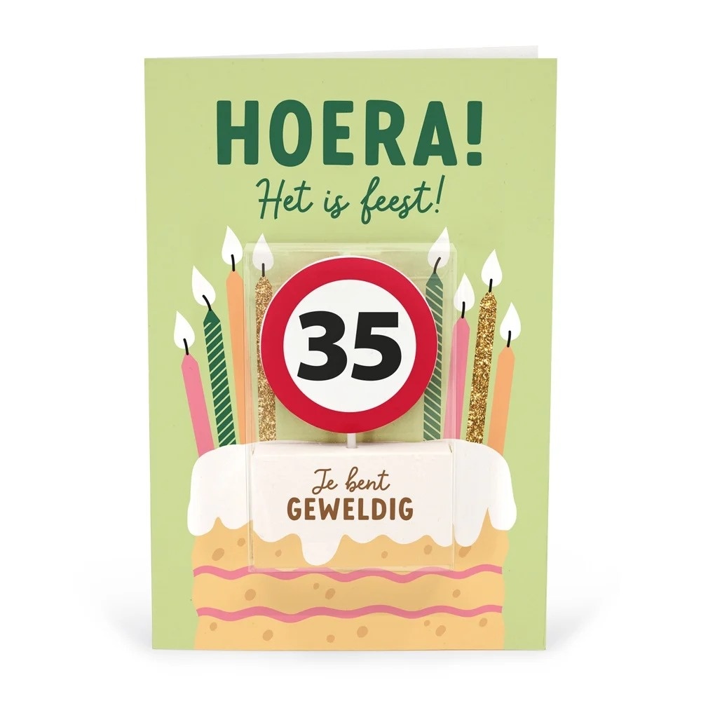 Kaart - Taartkaarsje - 35 jaar