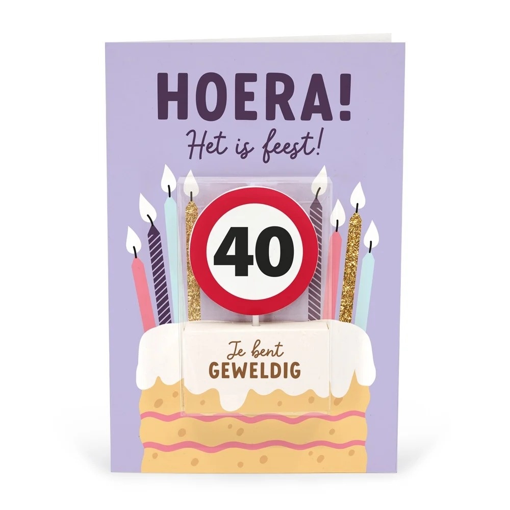Kaart - Taartkaarsje - 40 jaar