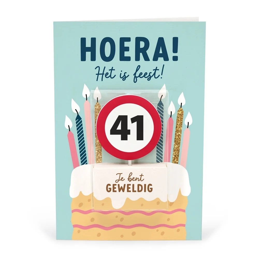 Kaart - Taartkaarsje - 41 jaar