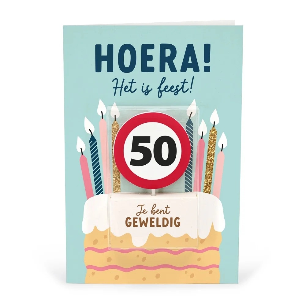 Kaart - Taartkaarsje - 50 jaar