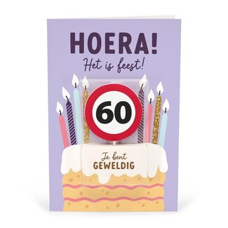 Miko Kaart - Taartkaarsje - 60 jaar