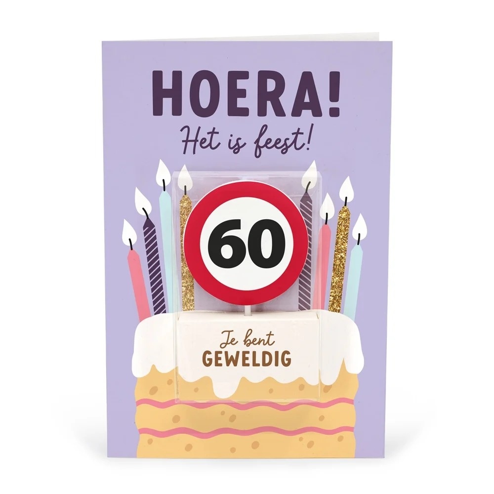 Kaart - Taartkaarsje - 60 jaar