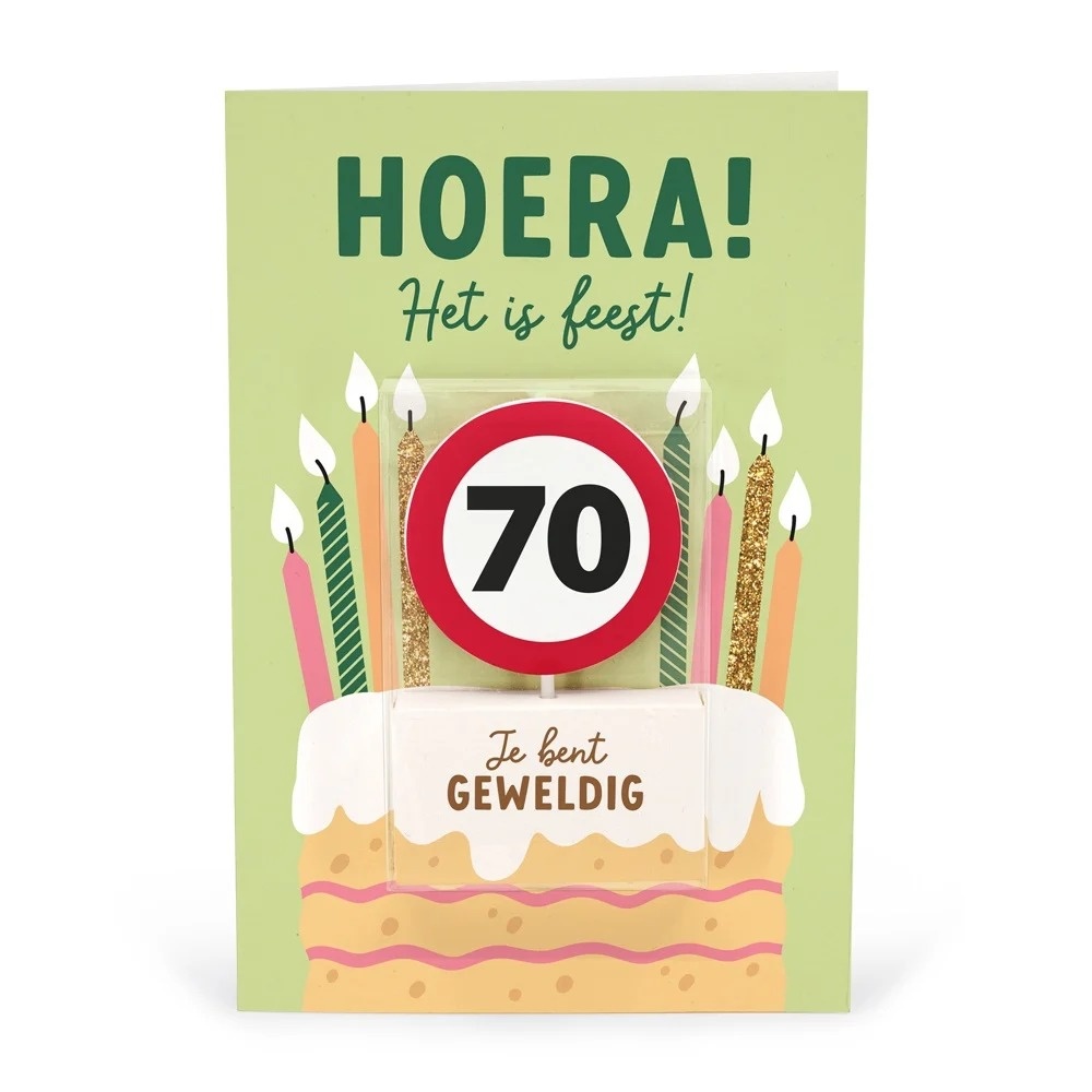 Kaart - Taartkaarsje - 70 jaar