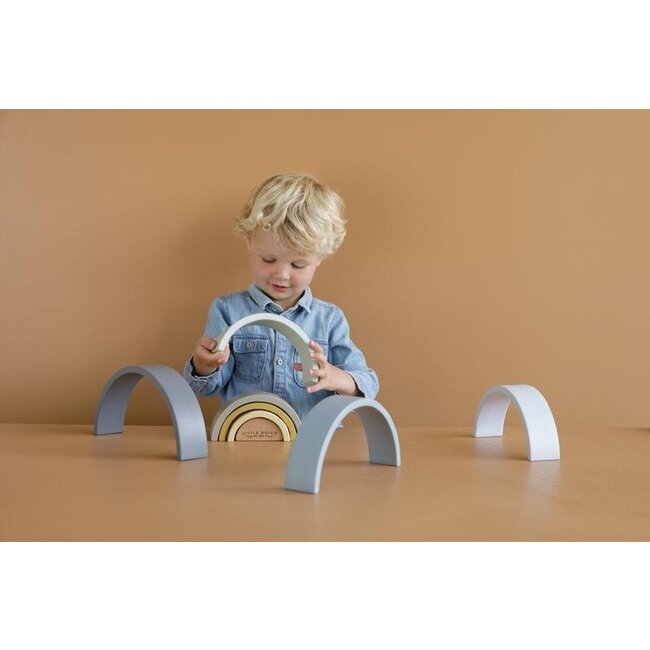 Little Dutch Blokken - Regenboog - Hout - Blauw