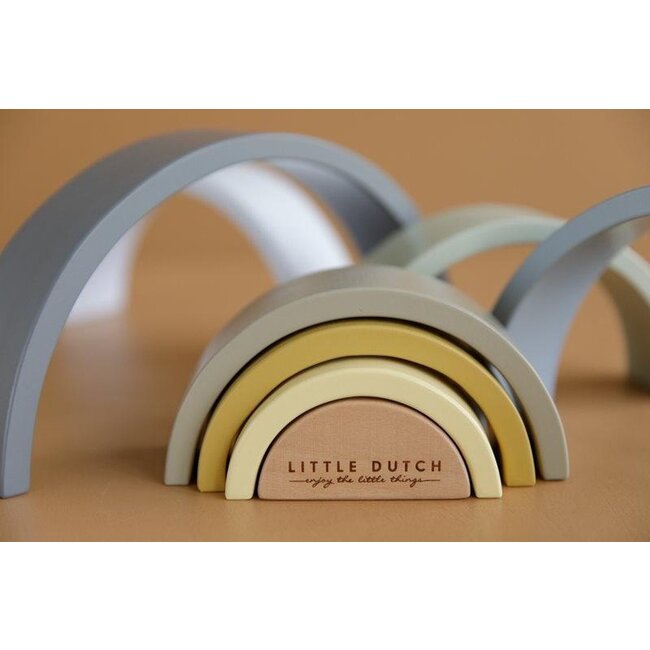 Little Dutch Blokken - Regenboog - Hout - Blauw