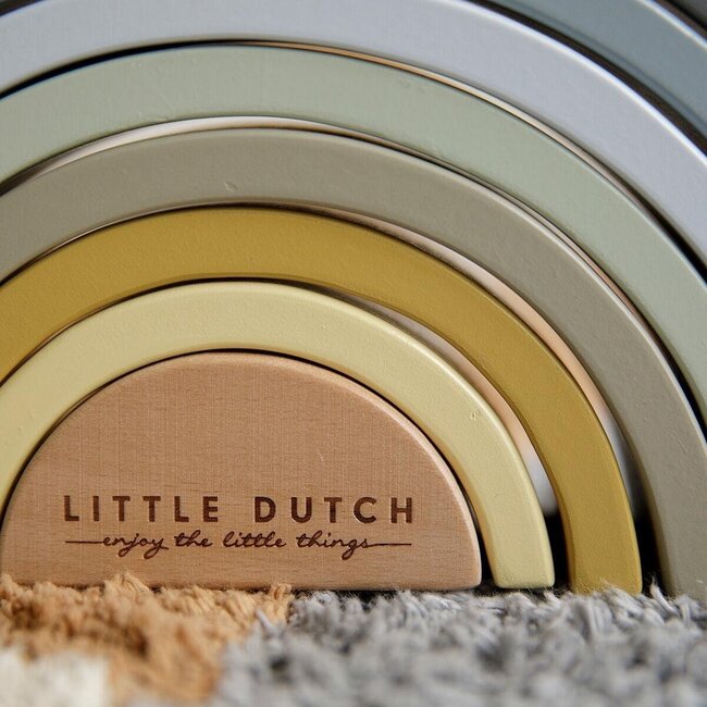 Little Dutch Blokken - Regenboog - Hout - Blauw