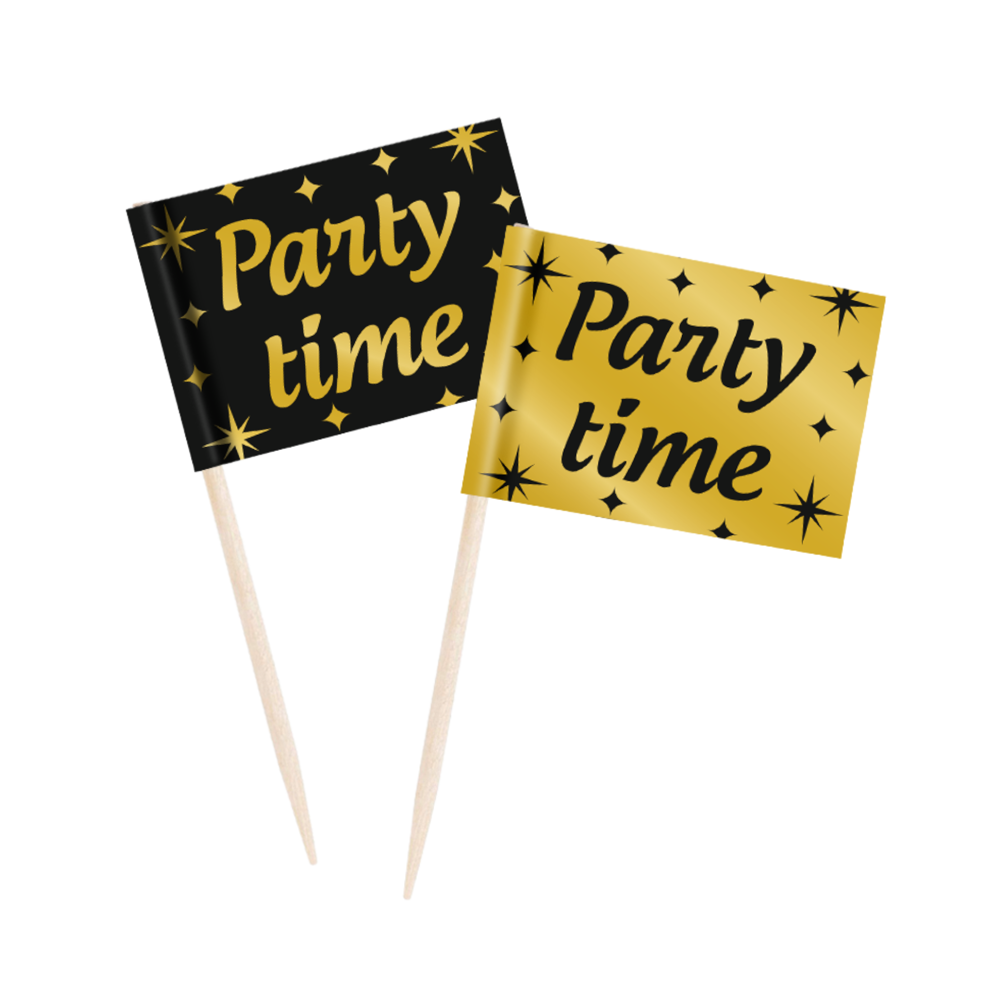 Prikkertjes - Party time - Goud, zwart - 50st.