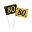 Paper Dreams Prikkertjes - 80 jaar - Goud, zwart - 50st.