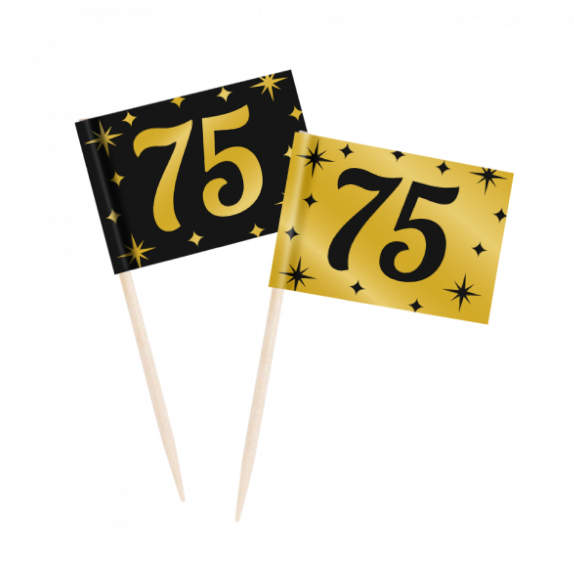 Prikkertjes - 75 jaar - Goud, zwart - 50st.
