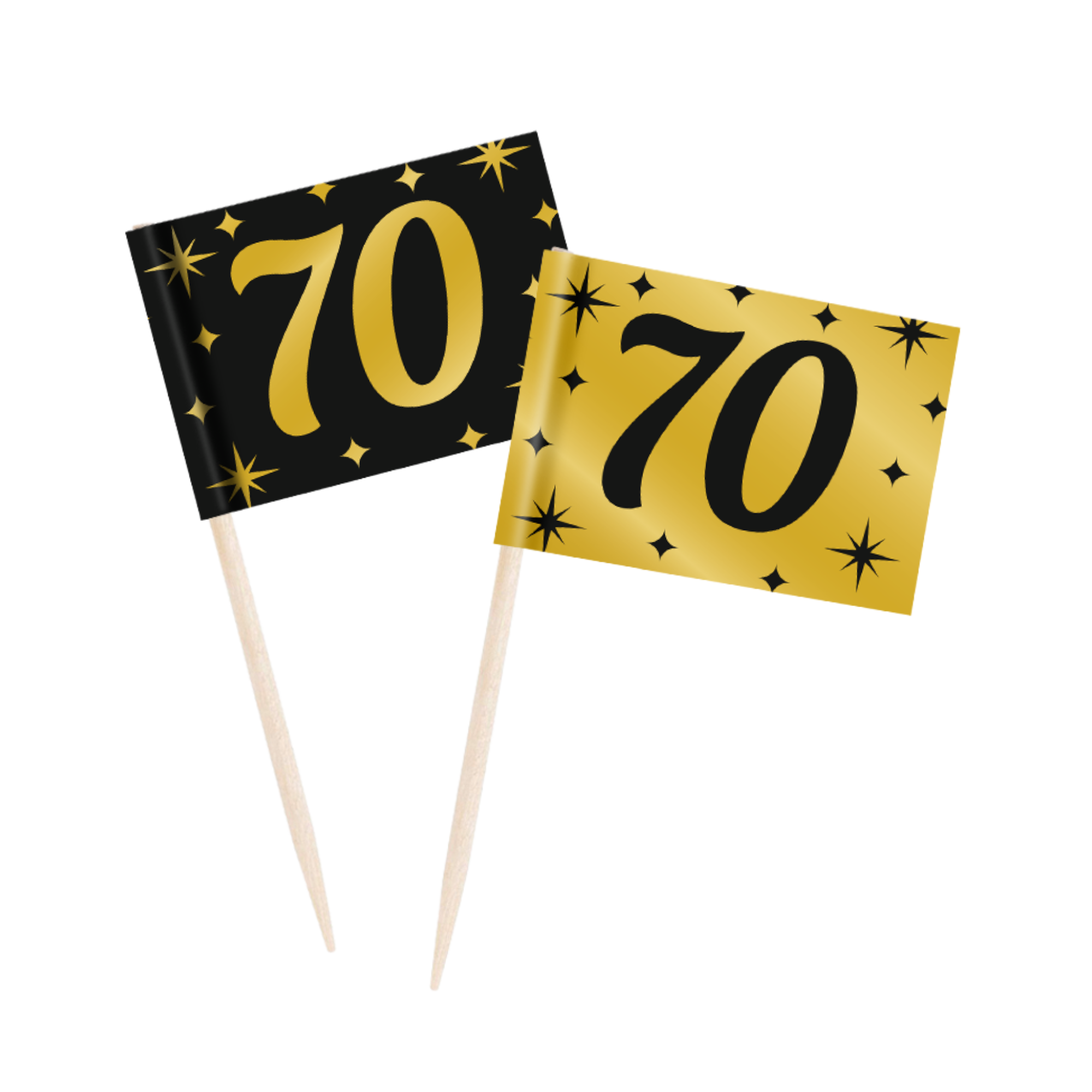 Prikkertjes - 70 jaar - Goud, zwart - 50st.